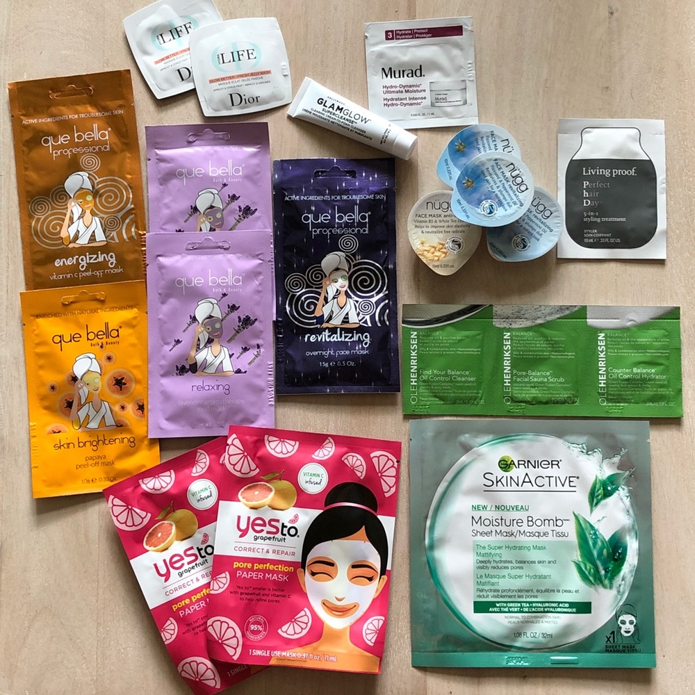 Bundle of full + sample size skin/hair care sample